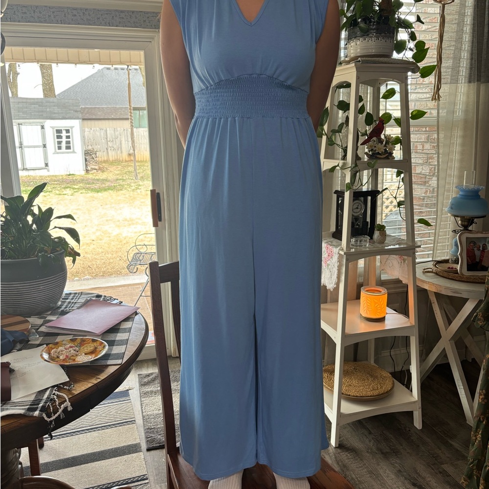 Zaful Light Blue Sleeveless Jumpsuit